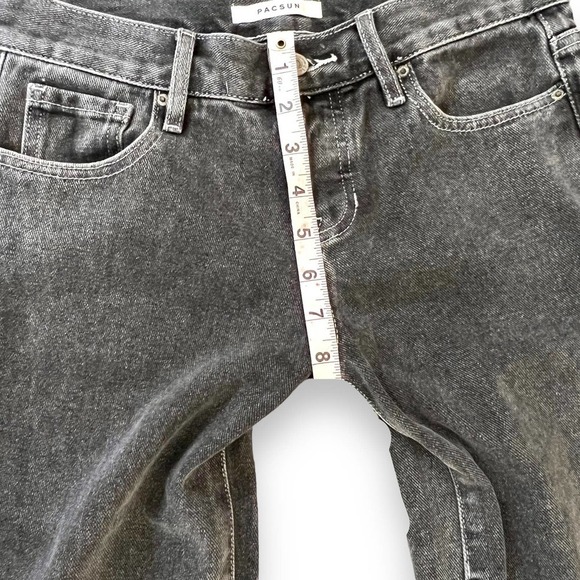 PacSun Womans Jeans Sz 24 Black Wash Low Rise Straight Leg Rigid Denim NEW - Picture 10 of 16